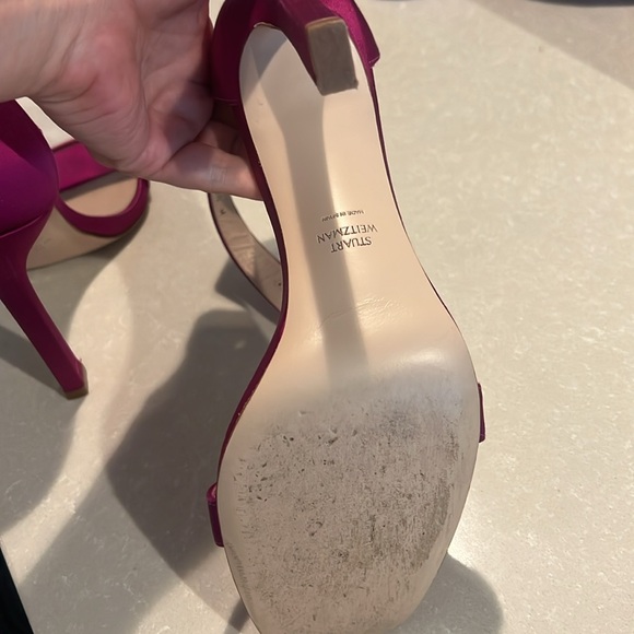 Beautiful SW grape satin sandal heels. Will send with box, worn twice - Picture 5 of 8